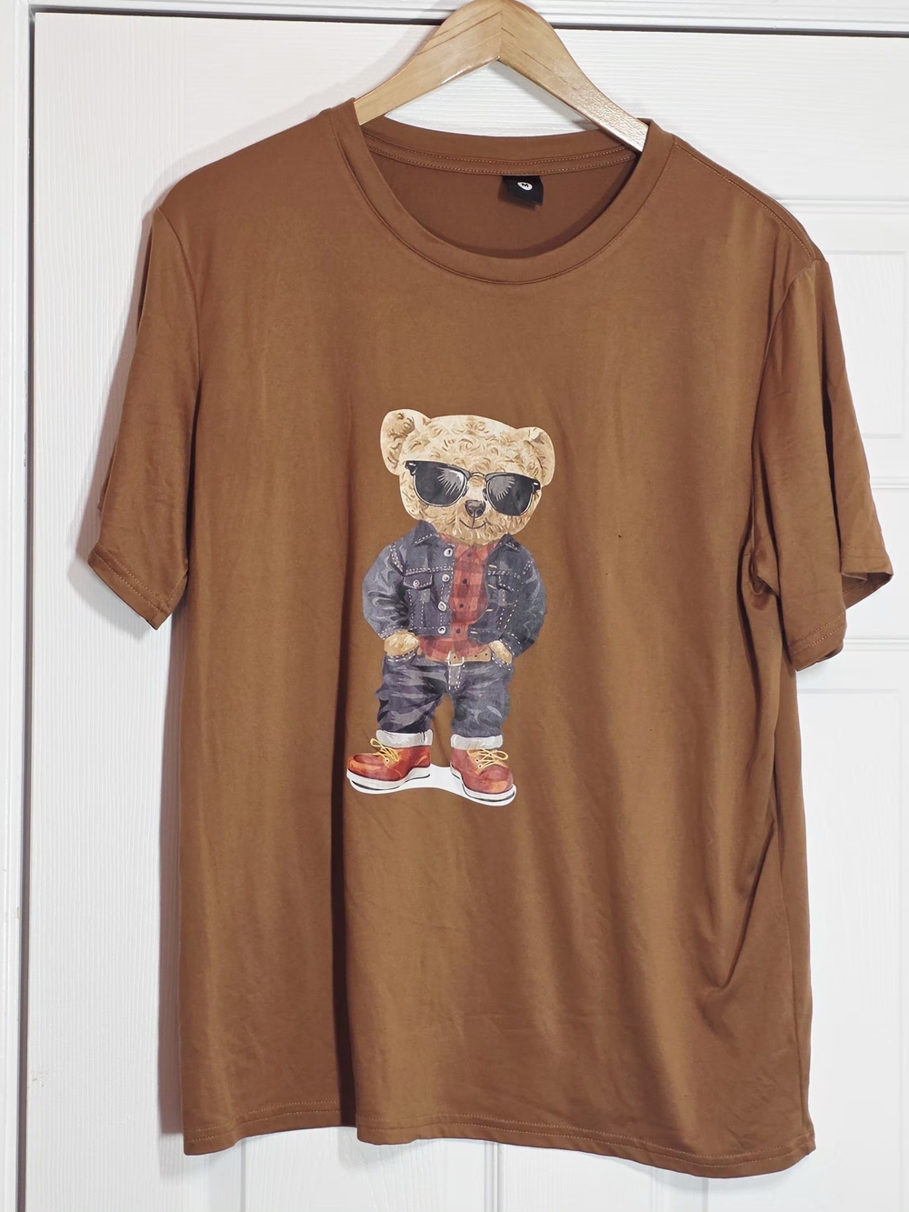 Bear In Denham T Shirt Men’s M Polyester Elastase Shirt Women ￼Soft Brown